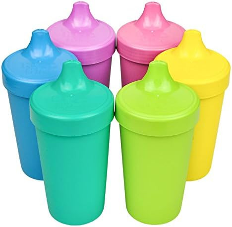 Re-Play Made in the USA, Set of 6 No Spill Sippy Cups - Aqua, Sky Blue, Purple, Bright Pink, Yell... | Amazon (US)