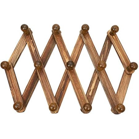 Prairie Star 13 Pegs Vintage Wooden Hook Wall Mounted Expanding Storage Rack Expandable Wood Hook... | Amazon (US)