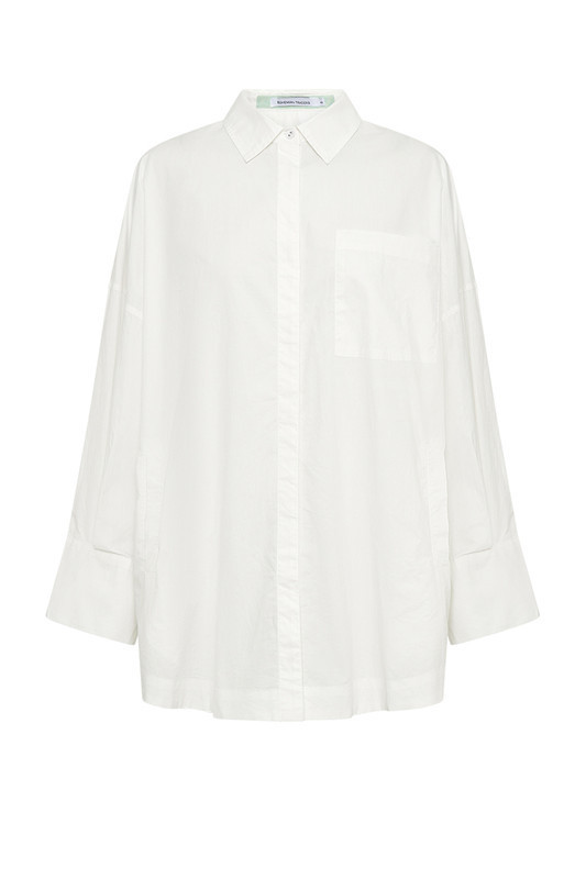 Oversized Shirt in White Cotton Poplin | Bohemian Traders