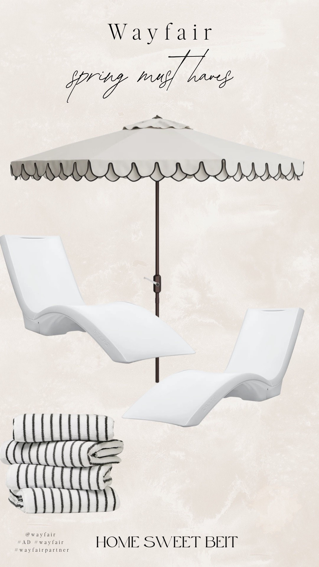 Spring must haves in my home all from @Wayfair 
Pool, lounge, chairs, pool, umbrella, beach, umbrella, pool towels, beach towels, summer


#AD
#wayfairpartner
#wayfair

#LTKSaleAlert #LTKHome #LTKSwim