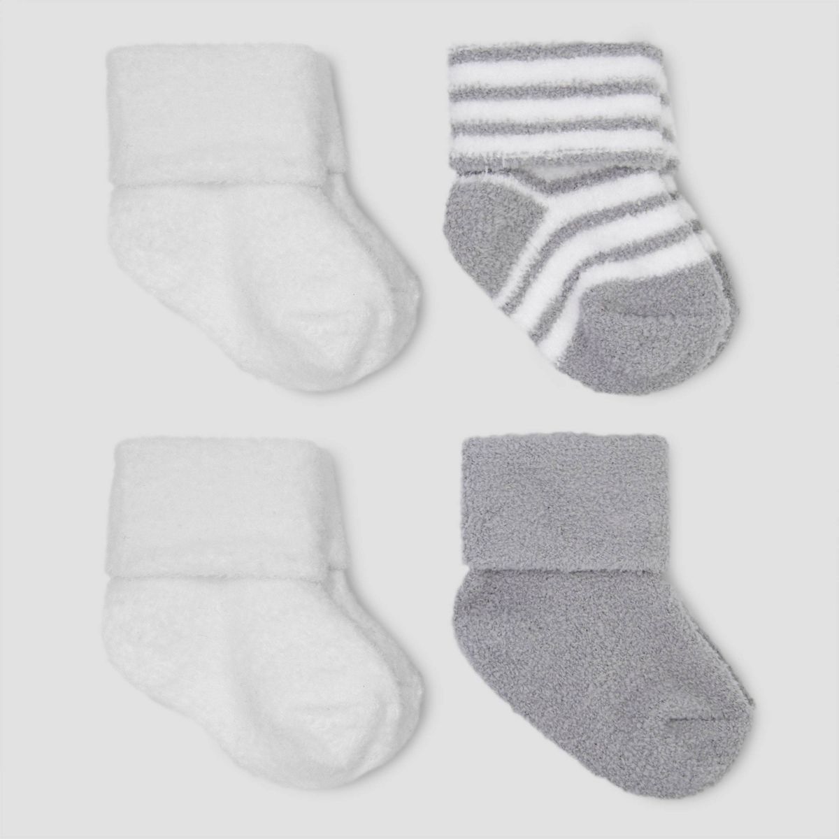 Carter's Just One You® Baby Boys' 4pk Chenille Socks - White/Gray | Target