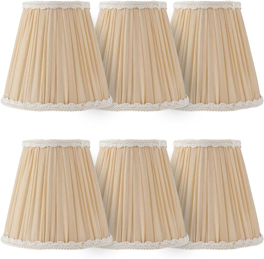 Lampshades Chandelier Lamp Shades Small Pleated Empire Clip-on Fitter Lampshade 6"x3 3/4"xH5 3/5"... | Amazon (US)