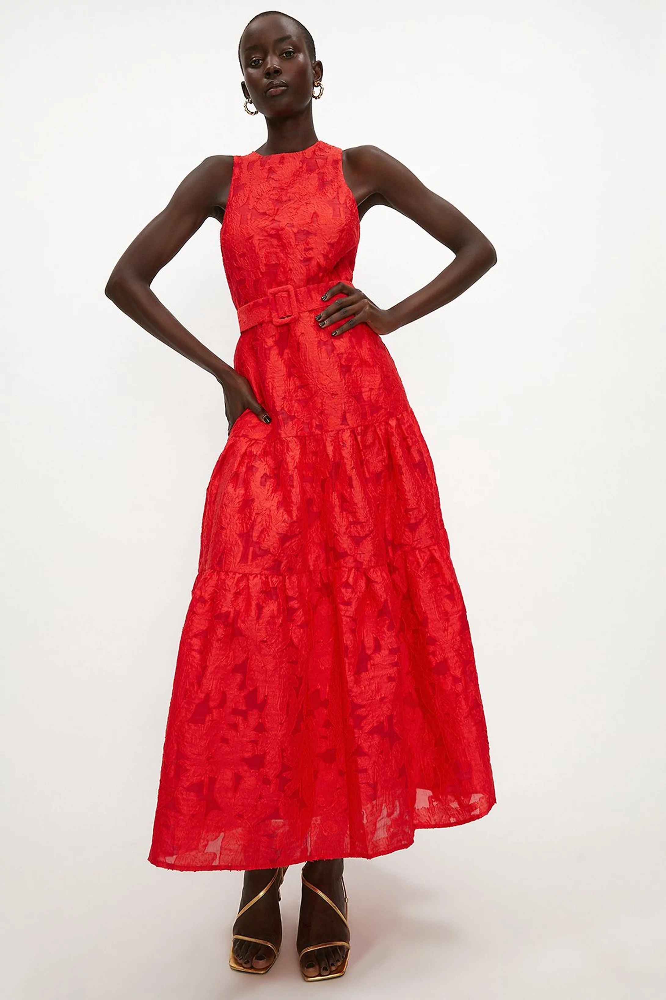 Premium Jacquard Tiered Midaxi Dress | Coast (UK)