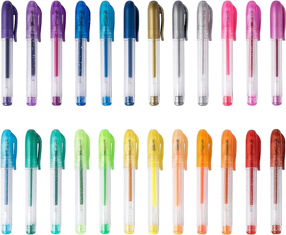 MINAGOO 24 Pack Mini Glitter Gel Pen,Tiny Pens for School,Office and Home… | Amazon (US)