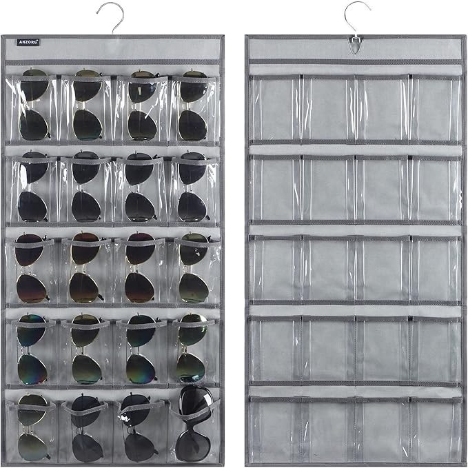 Over the Door Hanging Sunglasses Organizer Storage Sunglass Rack Holder Eyewear Display Case with... | Amazon (US)