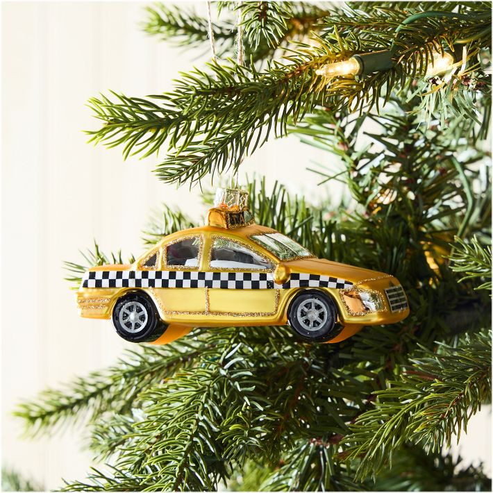 Glass Taxi Ornament | West Elm (US)