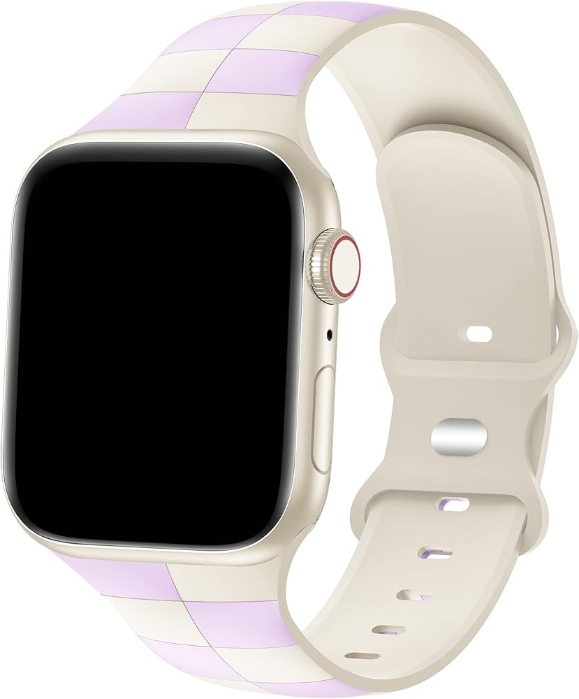 Luxury Checkered Designer Bands Compatible with Apple Watch Band 38mm 40mm 41mm Women Men,Soft Si... | Amazon (US)