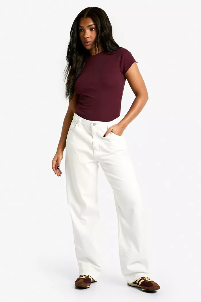 Boohoo Basics Short Sleeve Crew Neck Bodysuit | Boohoo.com (UK & IE)