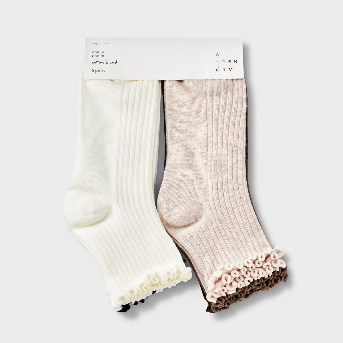 Women's Lettuce Edge 6pk Ankle Socks - A New Day™ 4-10 | Target