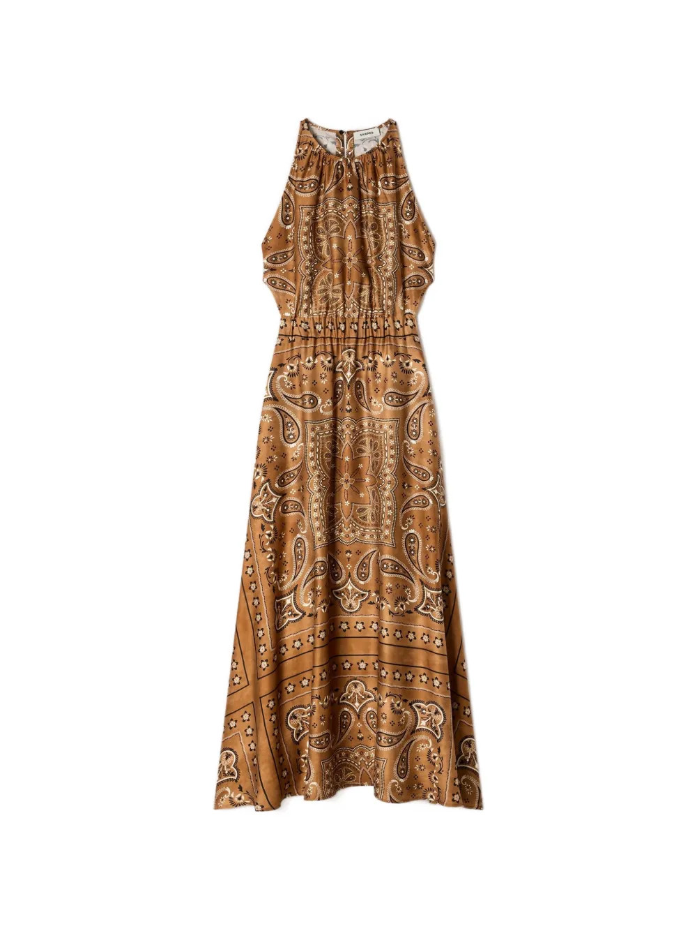 SANDRO bandana-print Maxi Dress | Brown | FARFETCH | Farfetch Global