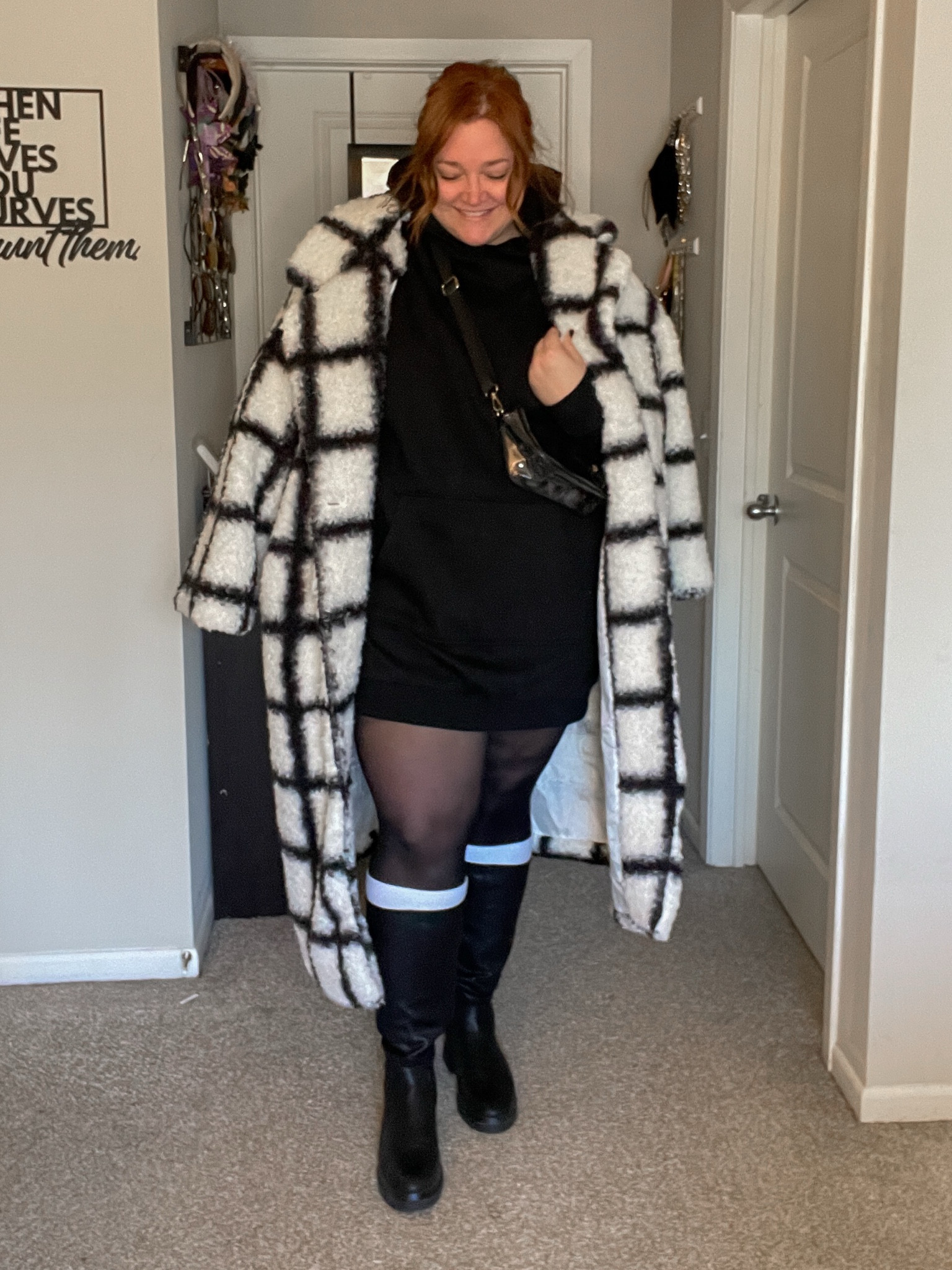 Styling a hoodie dress for winter in the Midwest 

Coat was PLT last year. Socks are thigh highs folded.

#LTKMidsize #LTKSeasonal #LTKPlusSize