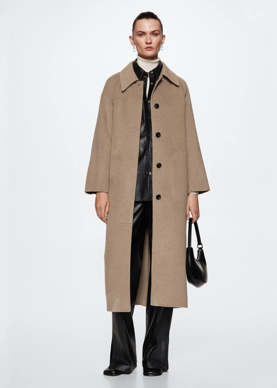 Wool handmade coat -  Women | Mango USA | MANGO (AT)
