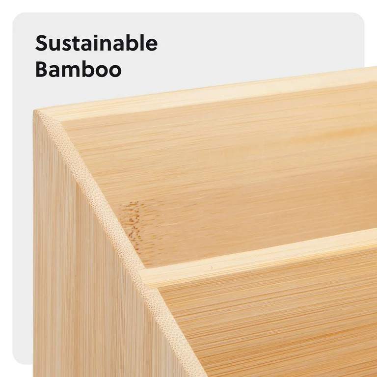 U Brands Verona Desktop Organizer, 10 x 4.8 x 6 in., Bamboo | Walmart (US)