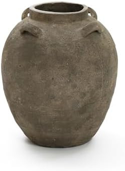 LuxenHome Rustic Ceramic Flower Vase,15 Inch Tall Brown Terracotta Vases | Amazon (US)