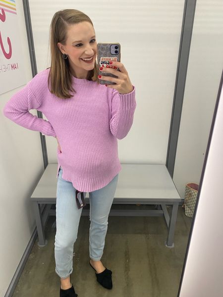 Purple sweater at Walmart! Time and Tru women’s sweaters! Spring tops at Walmart for women!! 