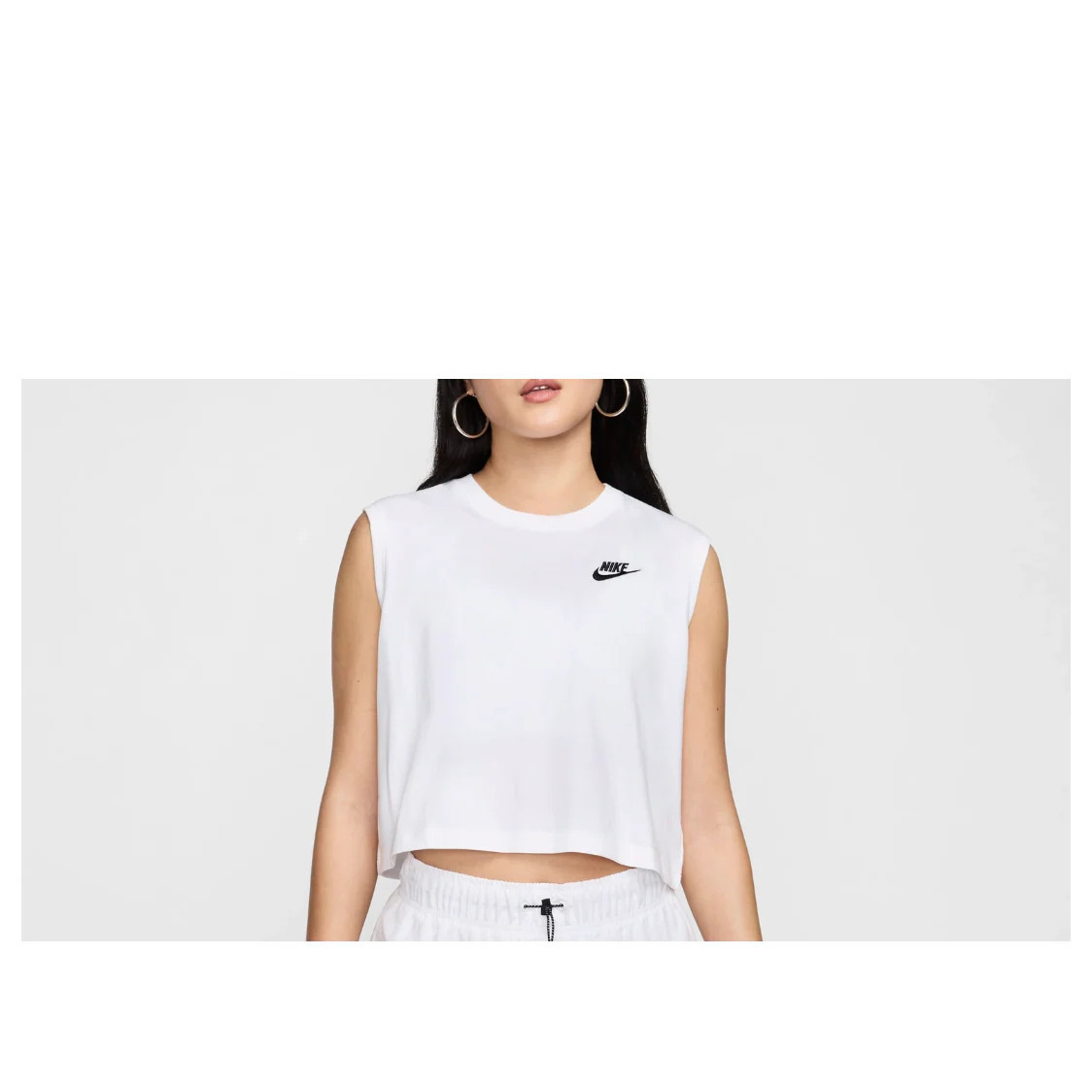 (WMNS) Nike Sportswear Club Sleeveless Cropped Top 'White' FV5506-100 | KICKS CREW