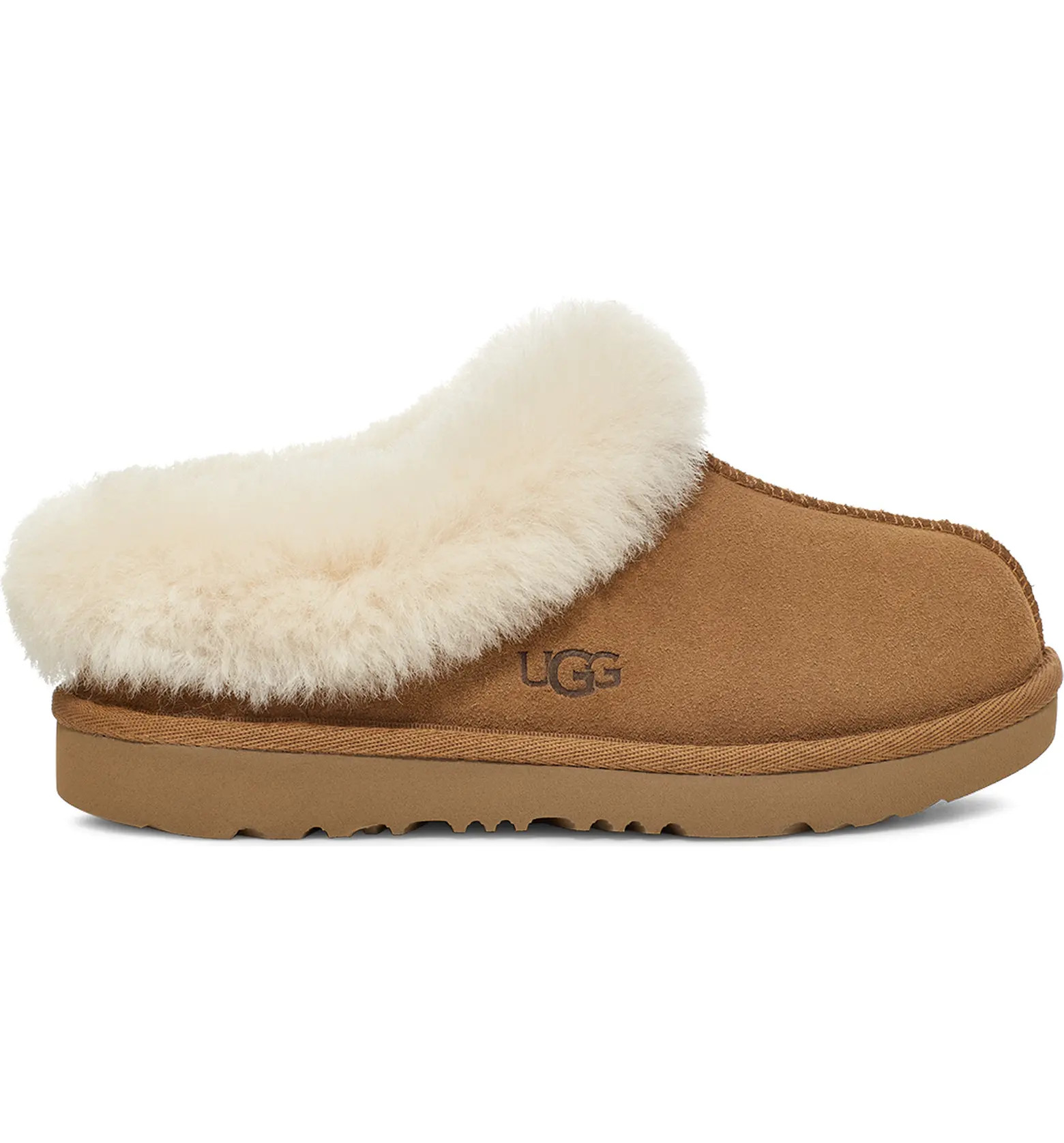 Kids' Moraene Genuine Sheepskin & Faux Fur Lined Slipper | Nordstrom Rack