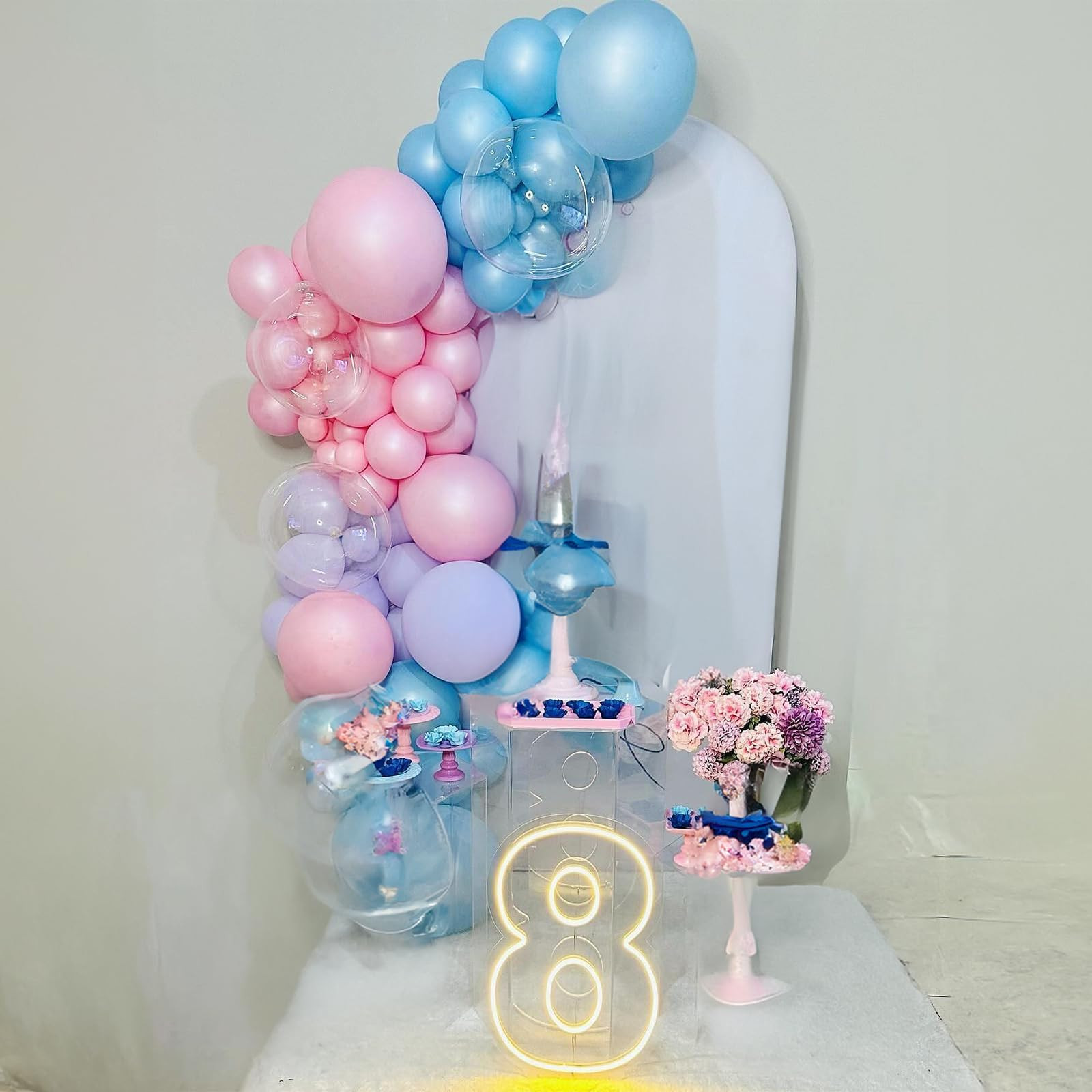 Pastel Pink Blue Purple Balloons - 60pcs 12 Inch Metallic Pearl Latex Balloons for Girl Mermaid W... | Amazon (US)