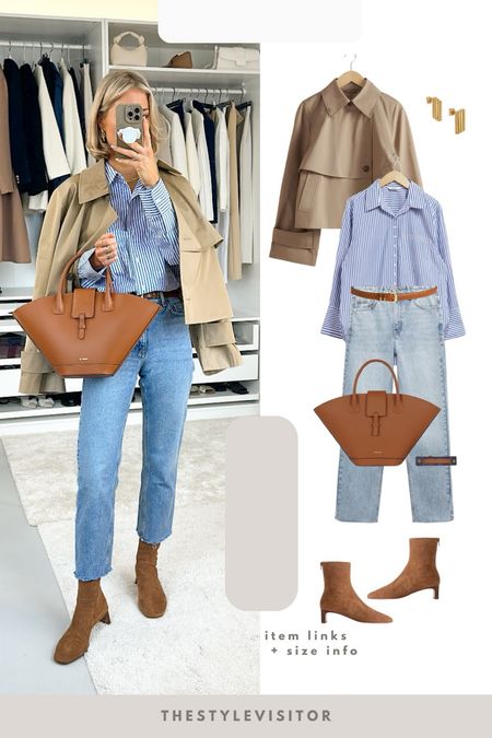 Preppy spring coffee date outfit ☕️ I love the cropped trenchcoat, too bad they sent me the wrong size (m), so have to return it for an s, it’s tts. The quality of the camel bag is phenomenal, it fits with so many outfits. 

Read the size guide/size reviews to pick the right size.

Leave a 🖤 to favorite this post and come back later to shop

Cropped jeans, light wash jeans, denim, camel boots, paris64, camel hand bag, short trench coat, &otherstories, striped shirt, spring outfit, casual workwear



#LTKworkwear #LTKstyletip #LTKSeasonal