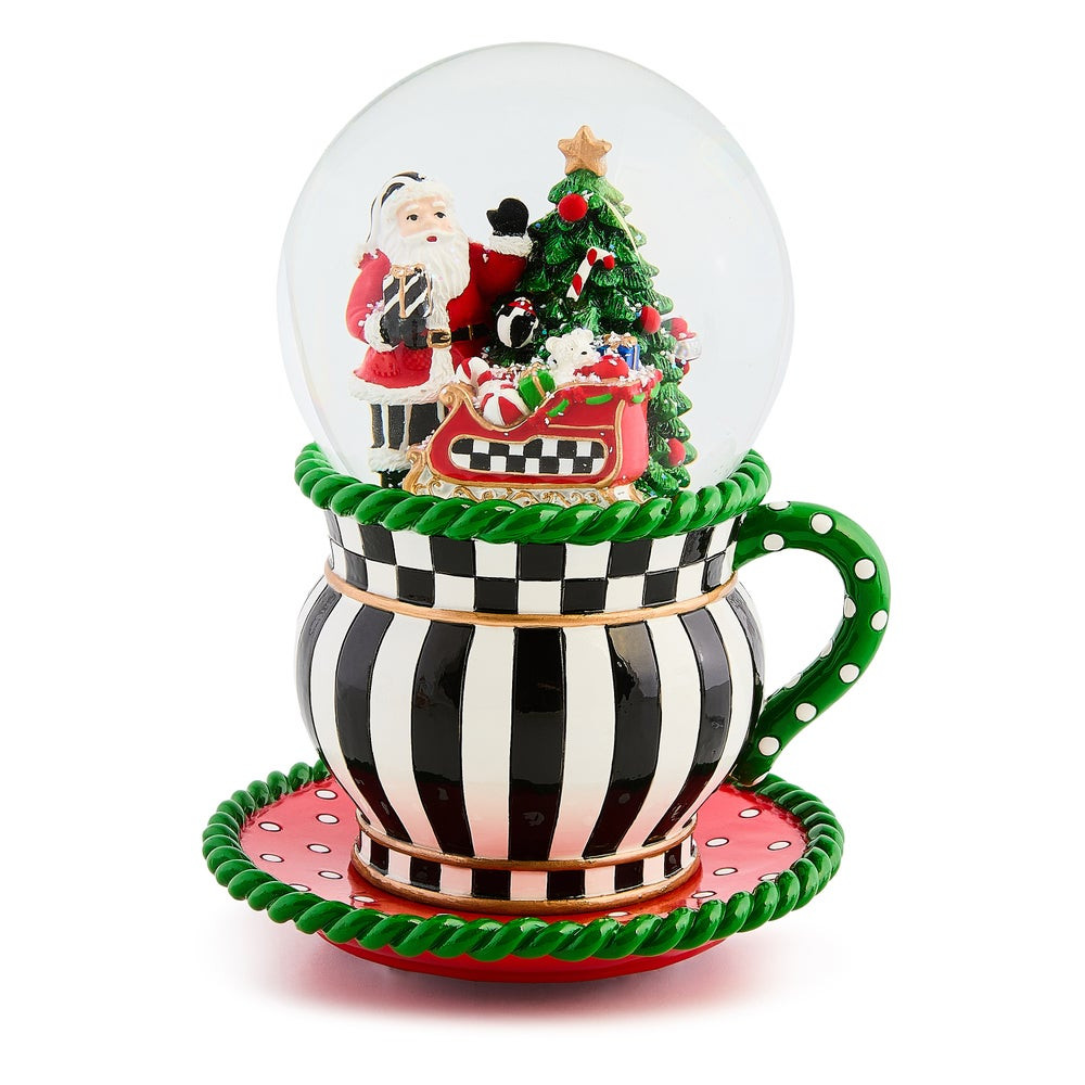 Check It Out Teacup Snow Globe | MacKenzie-Childs