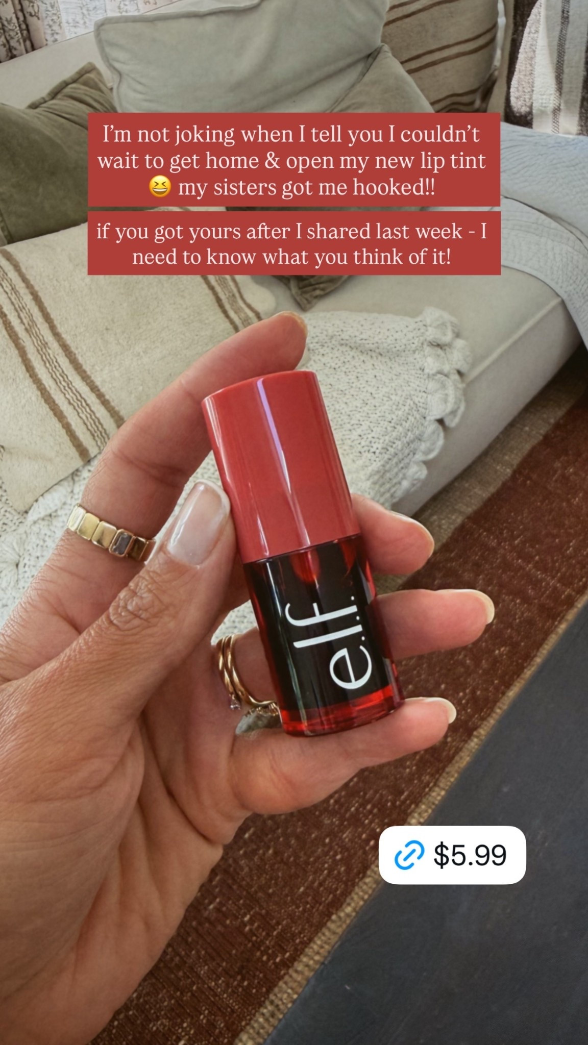 I’m not joking when I tell you I couldn’t wait to get home & open my new lip tint 😆 my sisters got me hooked!! if you got yours after I shared last week - I need to know what you think of it!