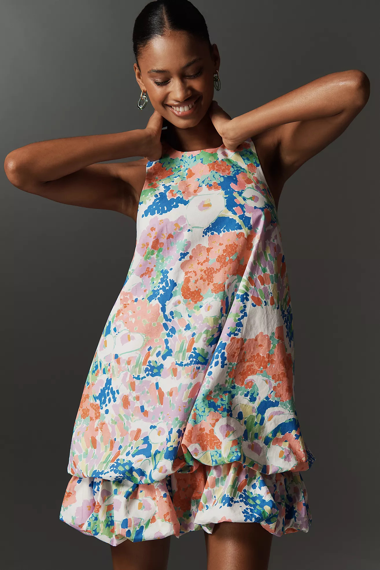 Maeve Sleeveless Double Bubble-Hem Mini Dress | Anthropologie (US)