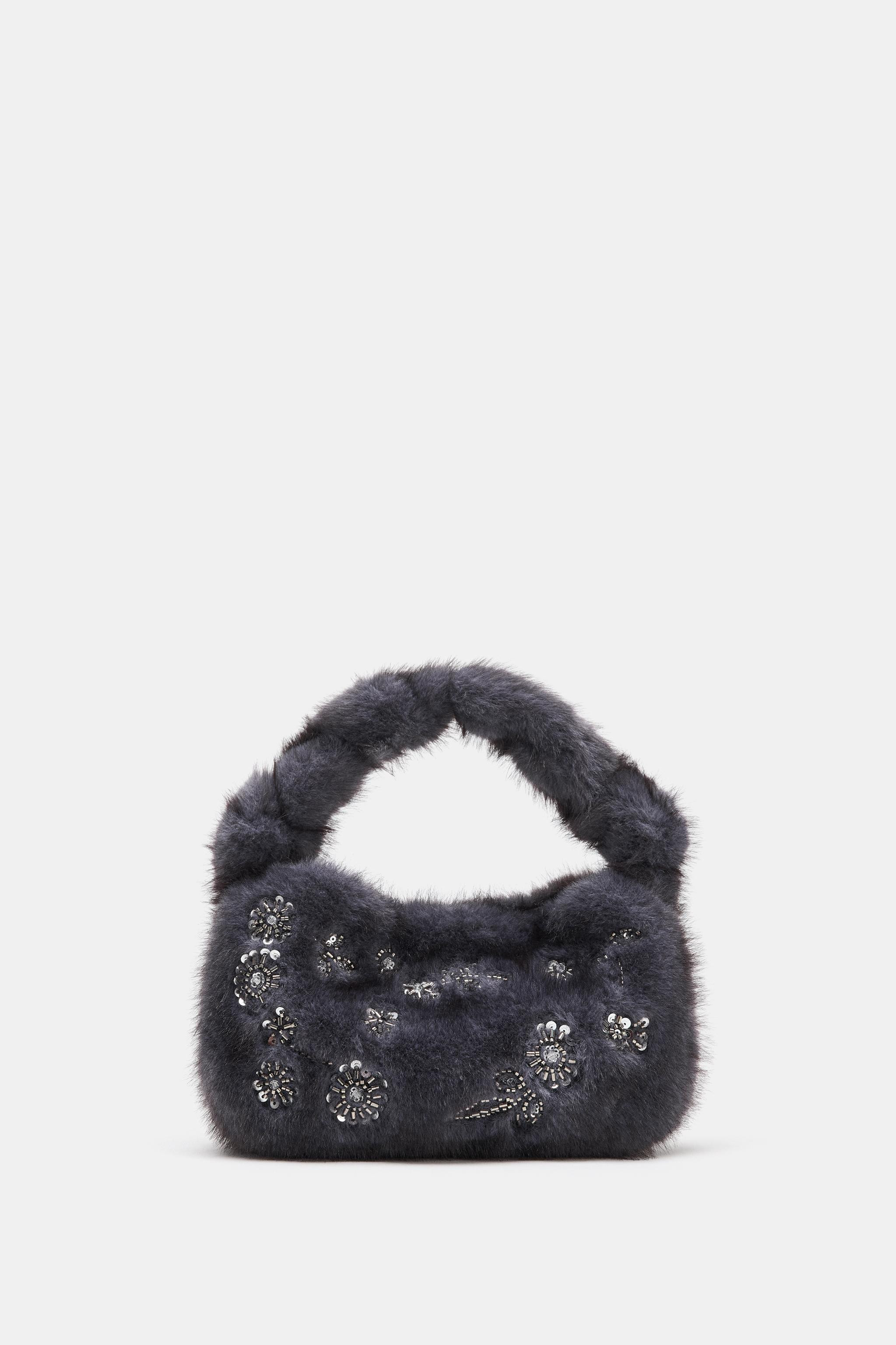SHINY FAUX FUR MINI BAG | Zara US