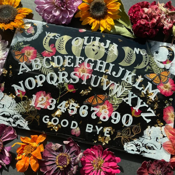 Moon Phase Ouija Board w/ Botanicals & Butterflies | Etsy (US)