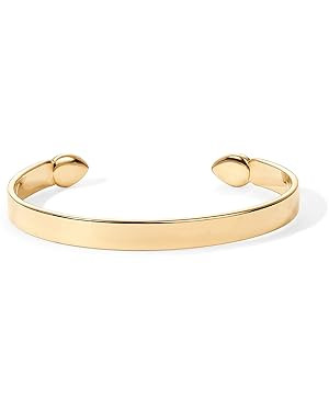 PAVOI 14K Gold Plated Stainless Steel Bangle Bracelets for Women | Inspirational Engraved Adjusta... | Amazon (US)