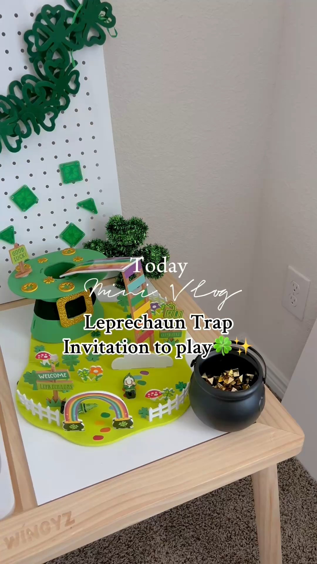 Leprechaun Trap Invitation to Play🍀✨

#stpattysday #saintpatricksday #sensoryplay #sensory bin #magnatiles #pretendplay #kidsstyle #dramaticplay

#LTKKids #LTKFamily #LTKHome