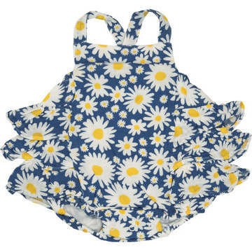 Angel Dear | Daisy Days Ruffle Sunsuit | Organic Cotton (Multicolor, Size 3-6M) | Maisonette | Maisonette