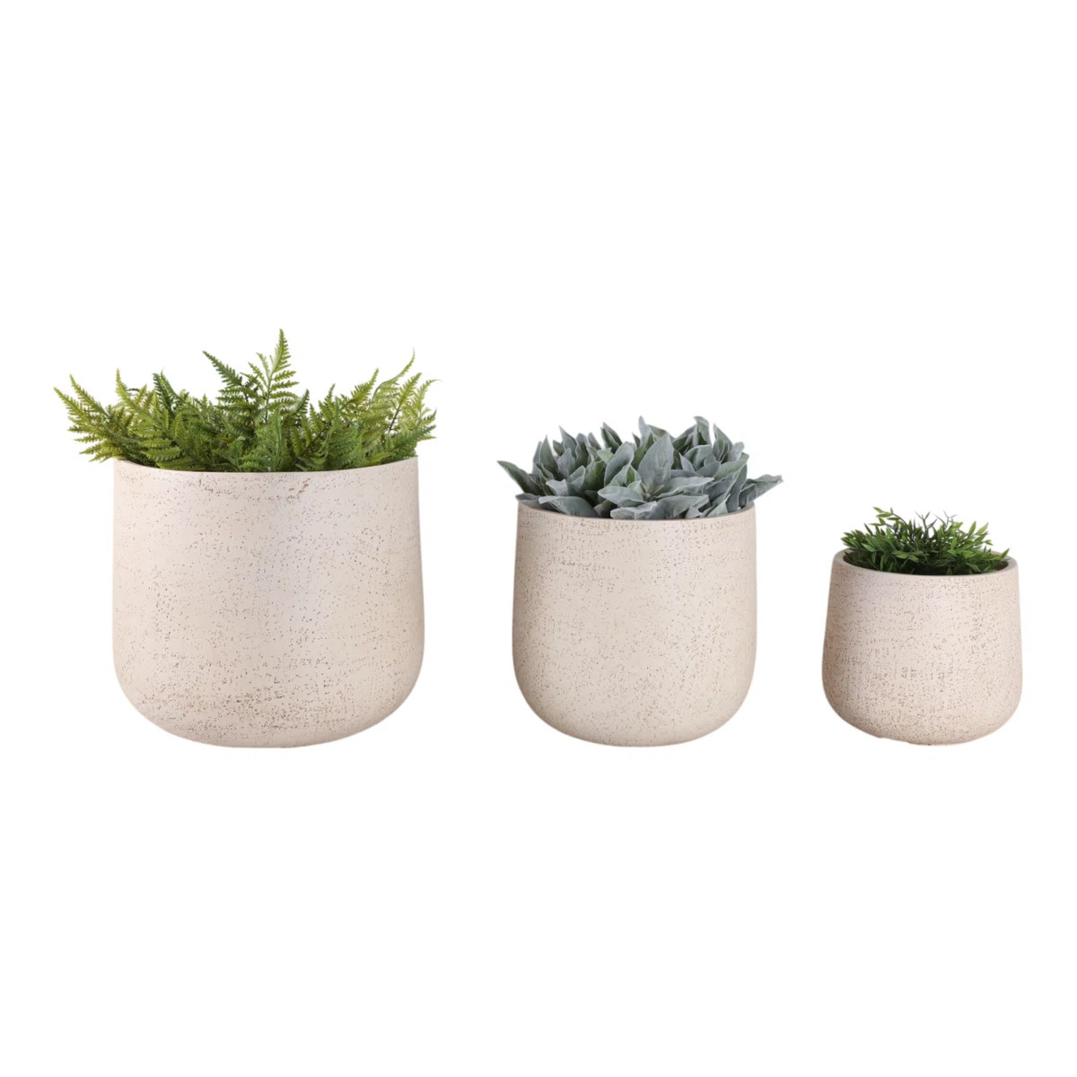 Planter Set Polyresin Carved Sculptural Design Decorative Indoor Outdoor Container Pots Contempor... | Wayfair North America