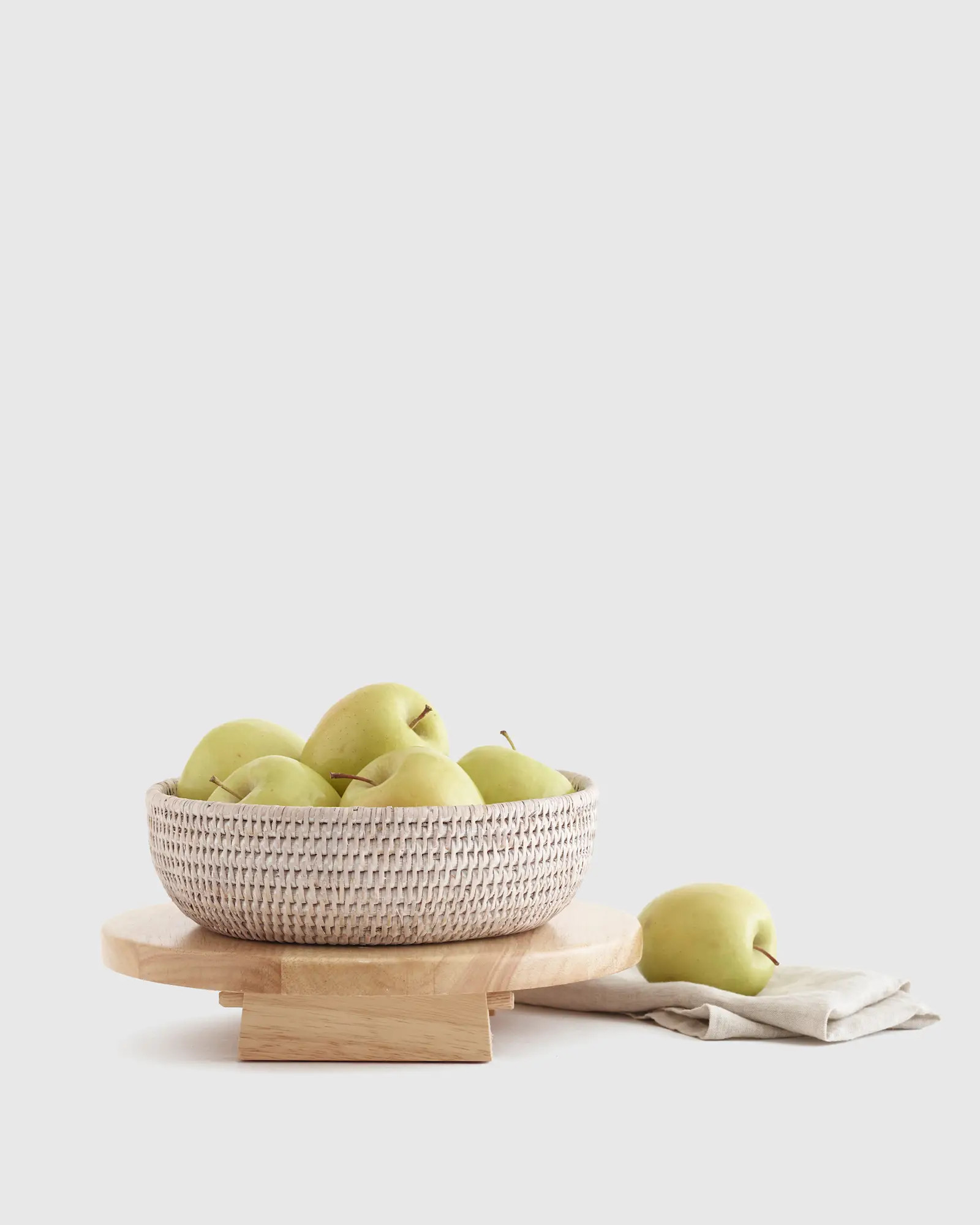 Handwoven Rattan Bowl in White Wash | Quince