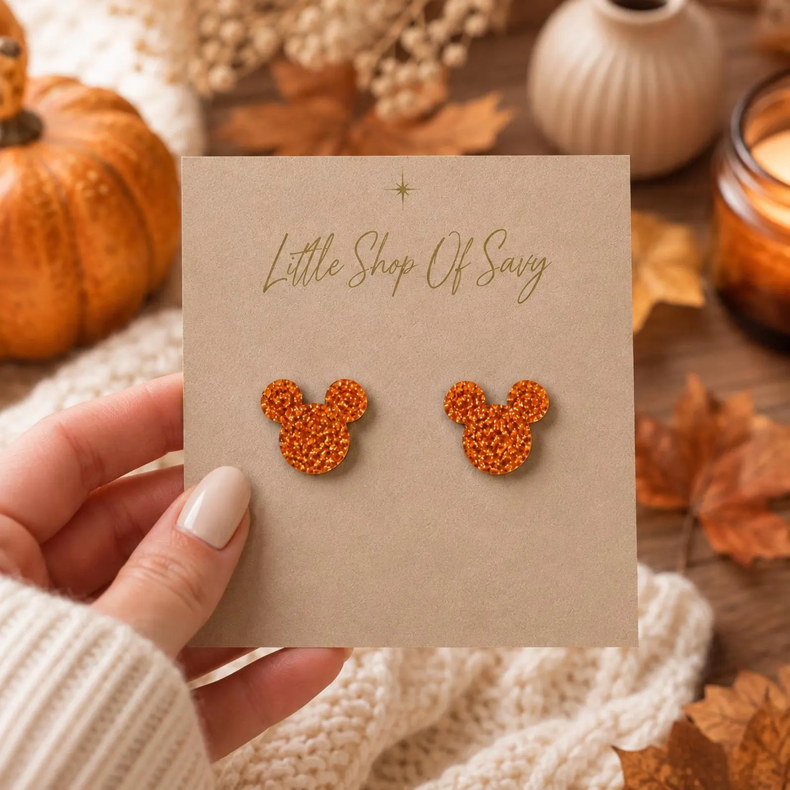 Mouse Inspired Stud Earrings | Fall Earrings | Halloween Stud Earrings | Pumpkin Season Jewelry |... | Etsy (Global)