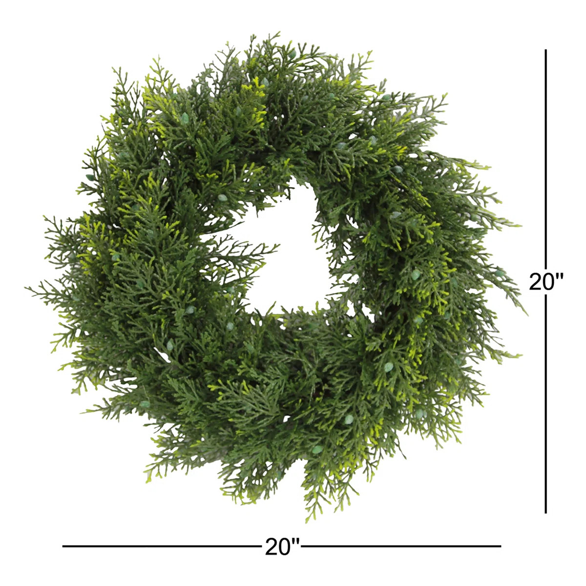 20" Inches Faux Cedar Wreath With Berry Holiday Christmas wreath Home Christmas Décor, Green-Ber... | Wayfair North America