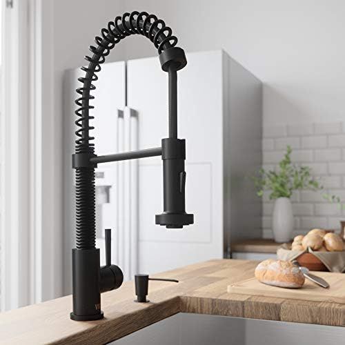 VIGO VG02001MB 19" H Edison Single-Handle with Pull-Down Sprayer Kitchen Faucet in Matte Black | Amazon (US)