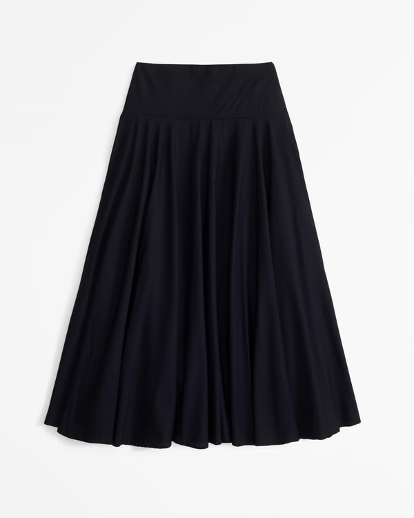 Mid Rise Drop-Waist Maxi Skirt | Abercrombie & Fitch (US)