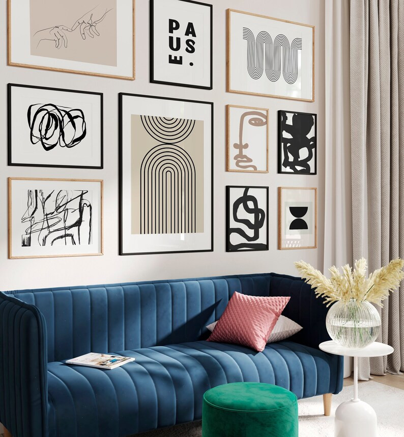 Modern Abstract Print Set of 10, Bundle Print Set, Neutral Abstract Art, Printable Art, Contempor... | Etsy (US)