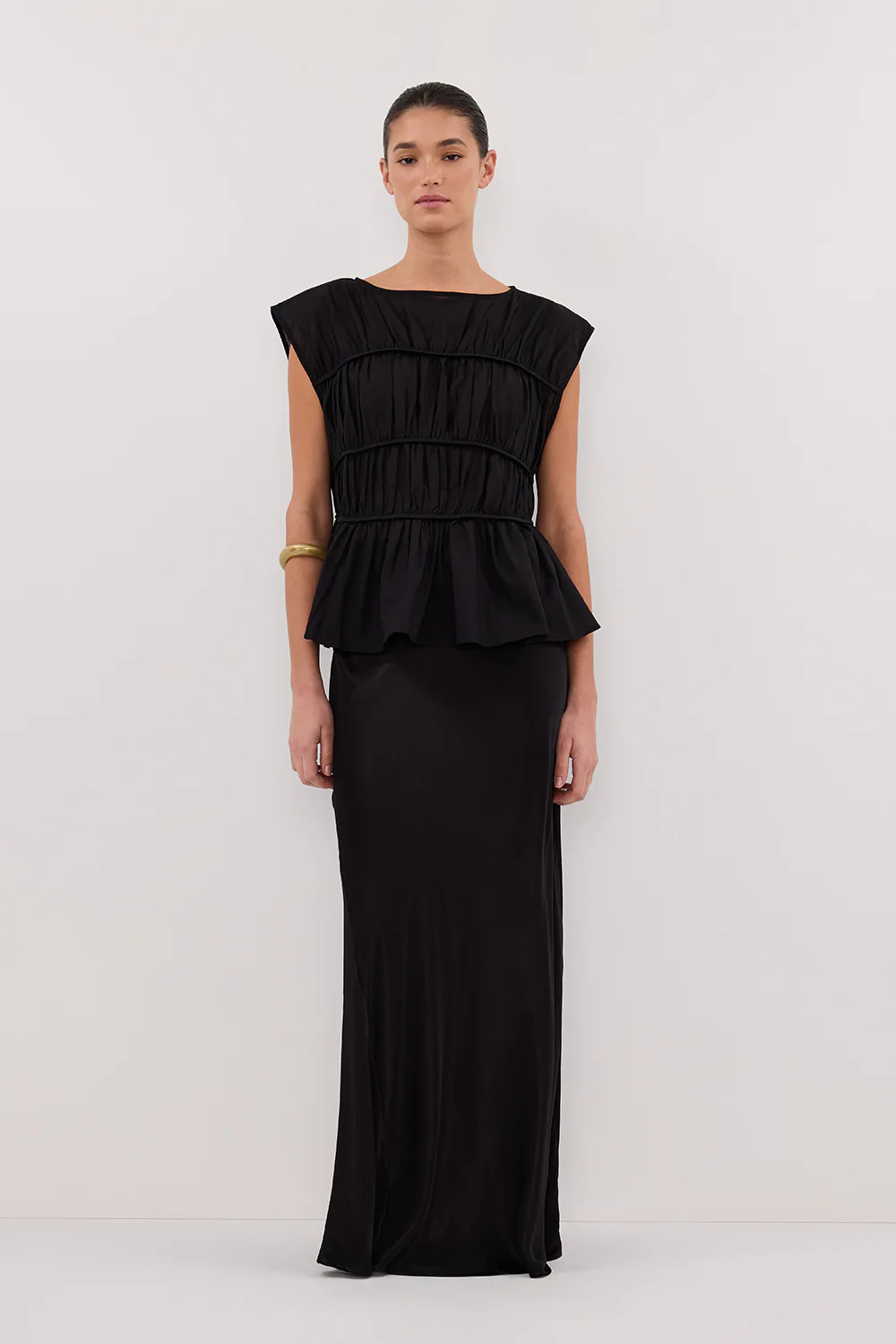 CHARLI BLACK SATIN MAXI SKIRT | DISSH