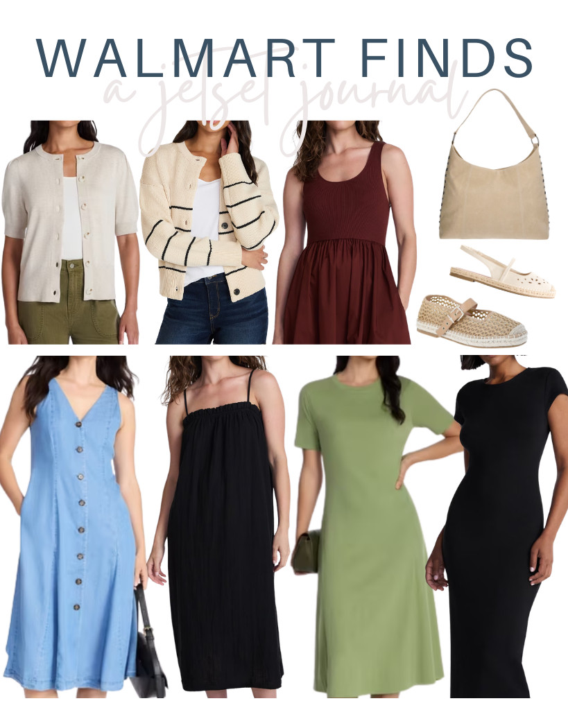Look at these cool Walmart finds I’ve found! Awesome finds from Time and Tru, like chic midi dresses, a short-sleeved cardigan, and shoes, are top sellers this week. No Boundaries’ short-sleeve maxi dress and faux suede bag are selling fast, too! 

 #LTKSeasonal #LTKSaleAlert #LTKTravel