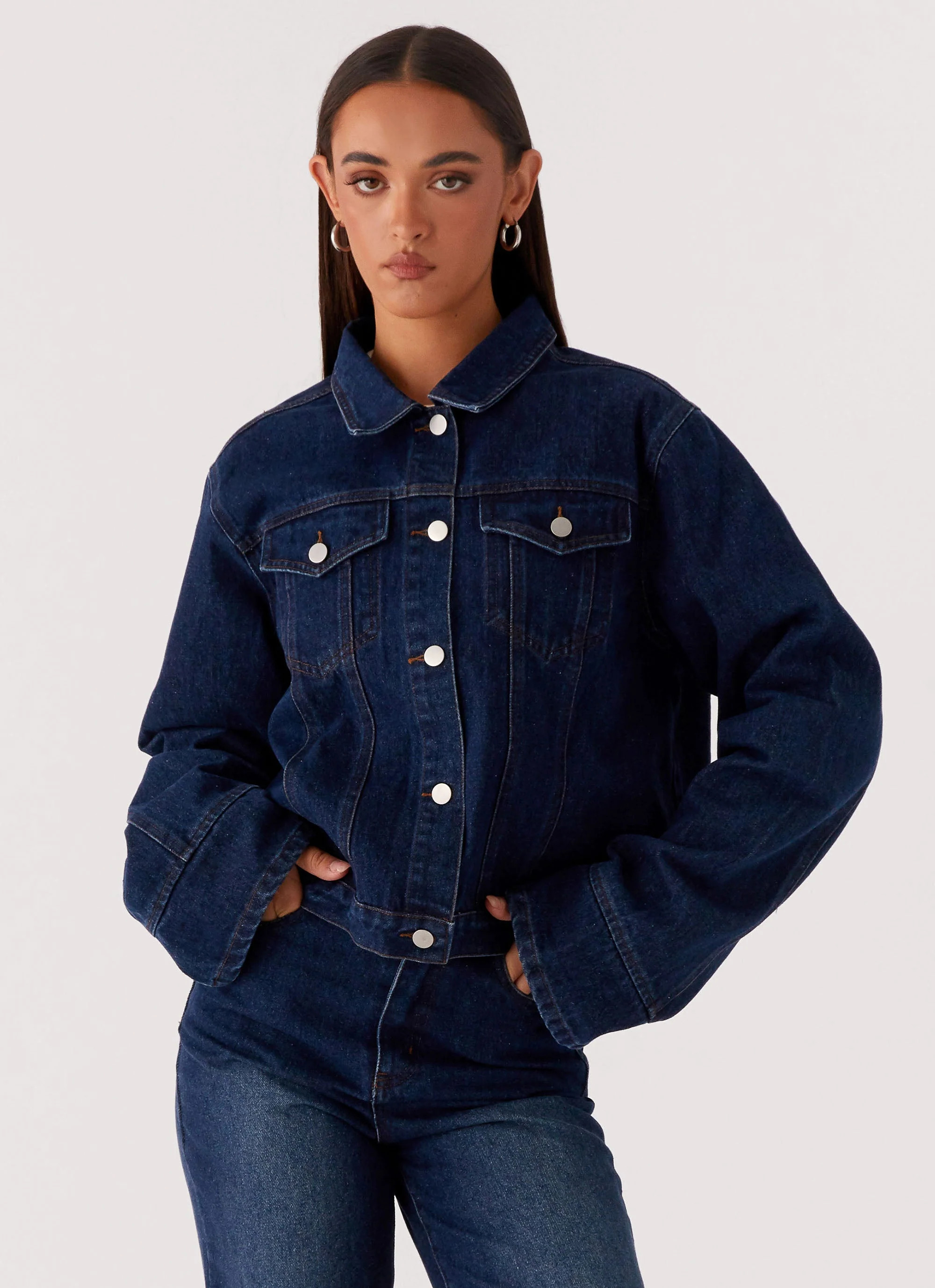 Back Again Oversized Denim Jacket - Vintage Blue | Peppermayo (Global)