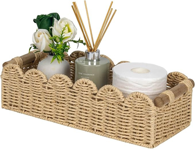 CubesLand Scalloped Edge Toilet Paper Storage Basket, Living Room Home Cozy Decor Basket, Paper R... | Amazon (US)
