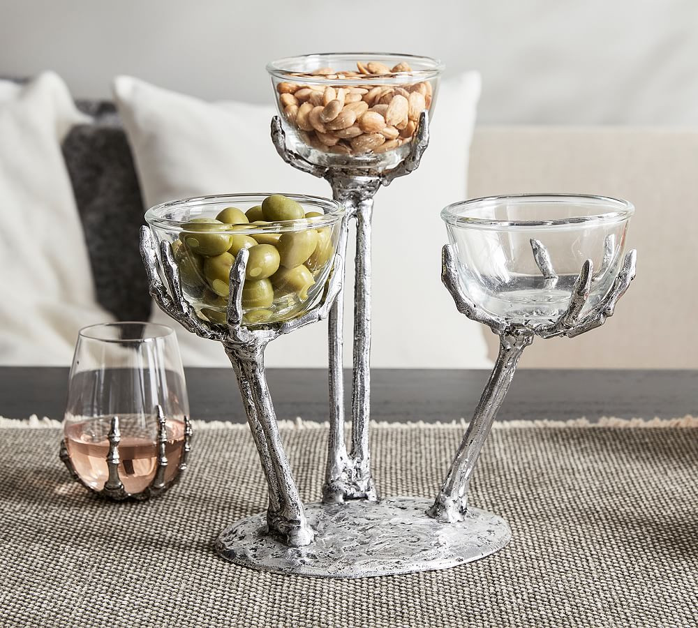 Skeleton Hand Triple Condiment Server | Pottery Barn (US)