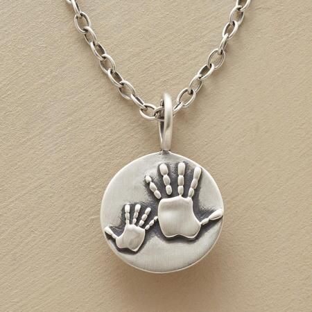 mother & child handprints necklace | Sundance Catalog