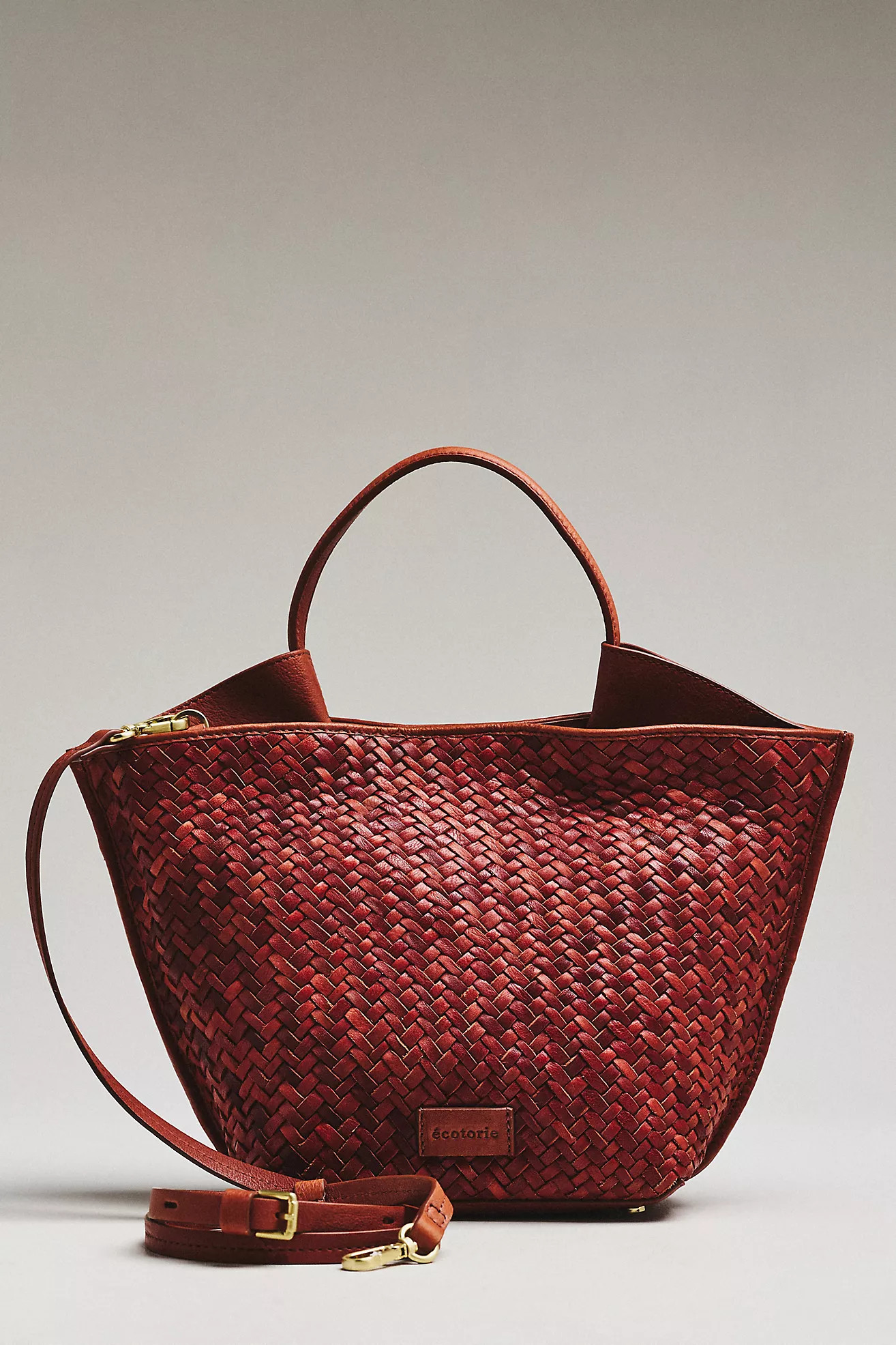 Ecotorie Austin Large Woven Leather Top Handle Bag | Anthropologie (US)