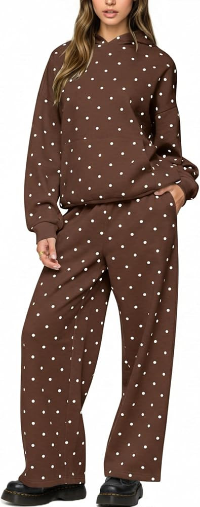 HOCANDY Polka Dot Hoodie and Sweatpants Set for Women | Amazon (US)