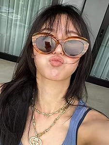 AIEYEZO Oversized Cat Eye Sunglasses for Women Cute Oval Thick Frame Cateye Sun Glasses Chic Retr... | Amazon (US)