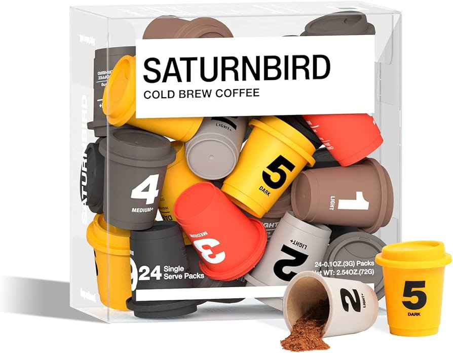 SATURNBIRD Specialty Coffee Instant Cold Brew, Light/Medium/Dark Roast 6 Flavors Variety Packs, 1... | Amazon (US)