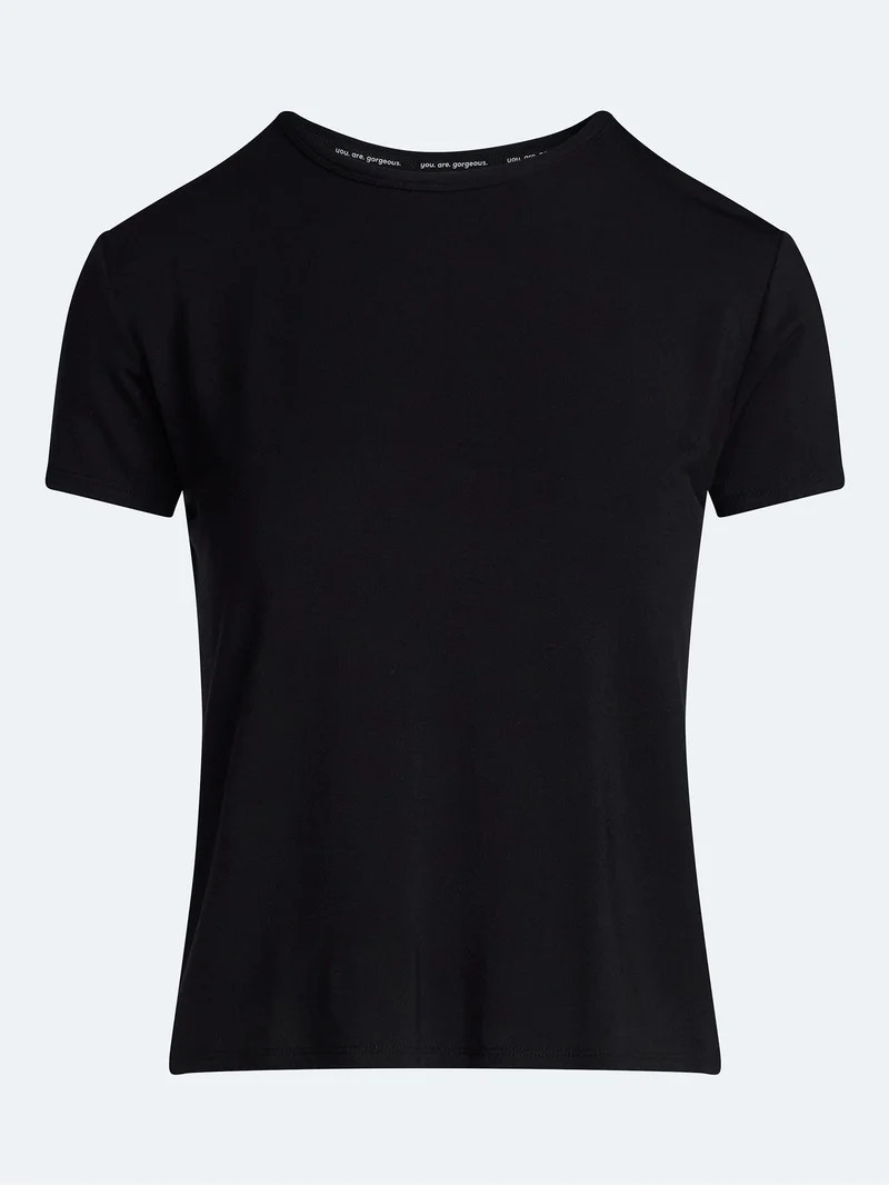 Joyspun Women’s Scoop Neck Sleepwear Modal Tee with Short Sleeves, Sizes S-3X | Walmart (US)