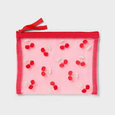 Valentine's Day Mesh Cherry Red Pencil Pouch - Spritz™ | Target
